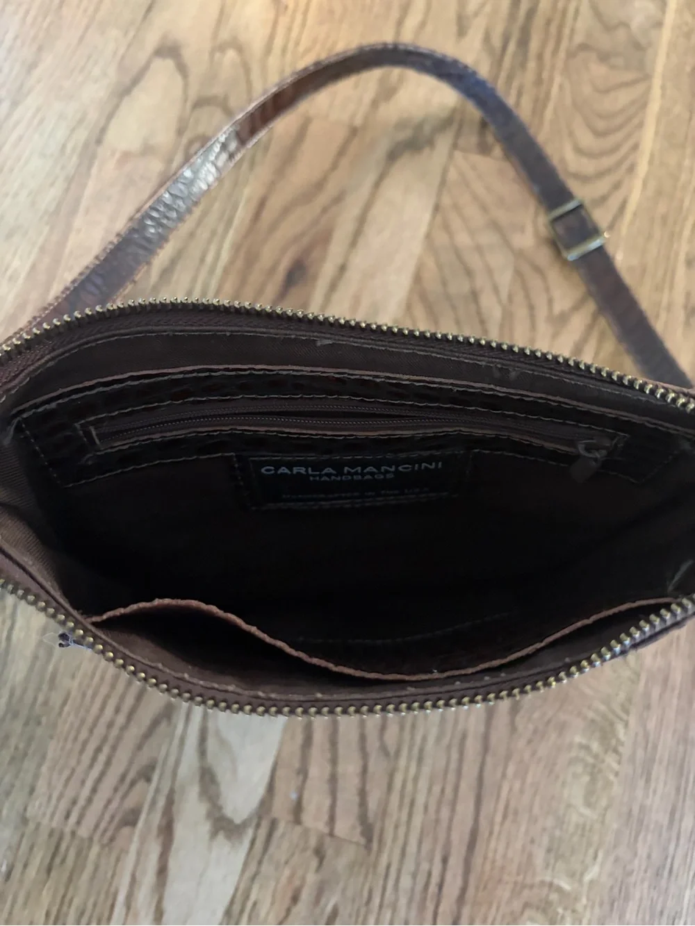 Carla Mancini Brown Croc-Embossed Crossbody Bag - Women